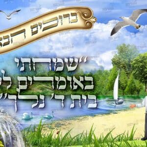 פוסטר ‘שמחתי באומרים לי’ – ברוכים הבאים עם ילדים חסידי ומבנה ביה”ס