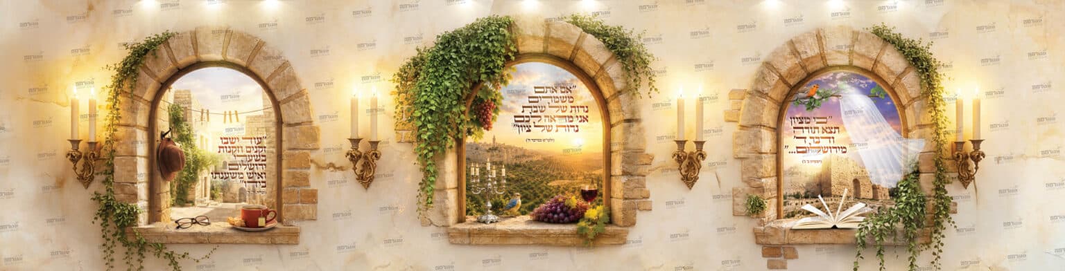 עיצוב קירות בית ספר, בני ברק - פנורמה מהשטח, פרק 13